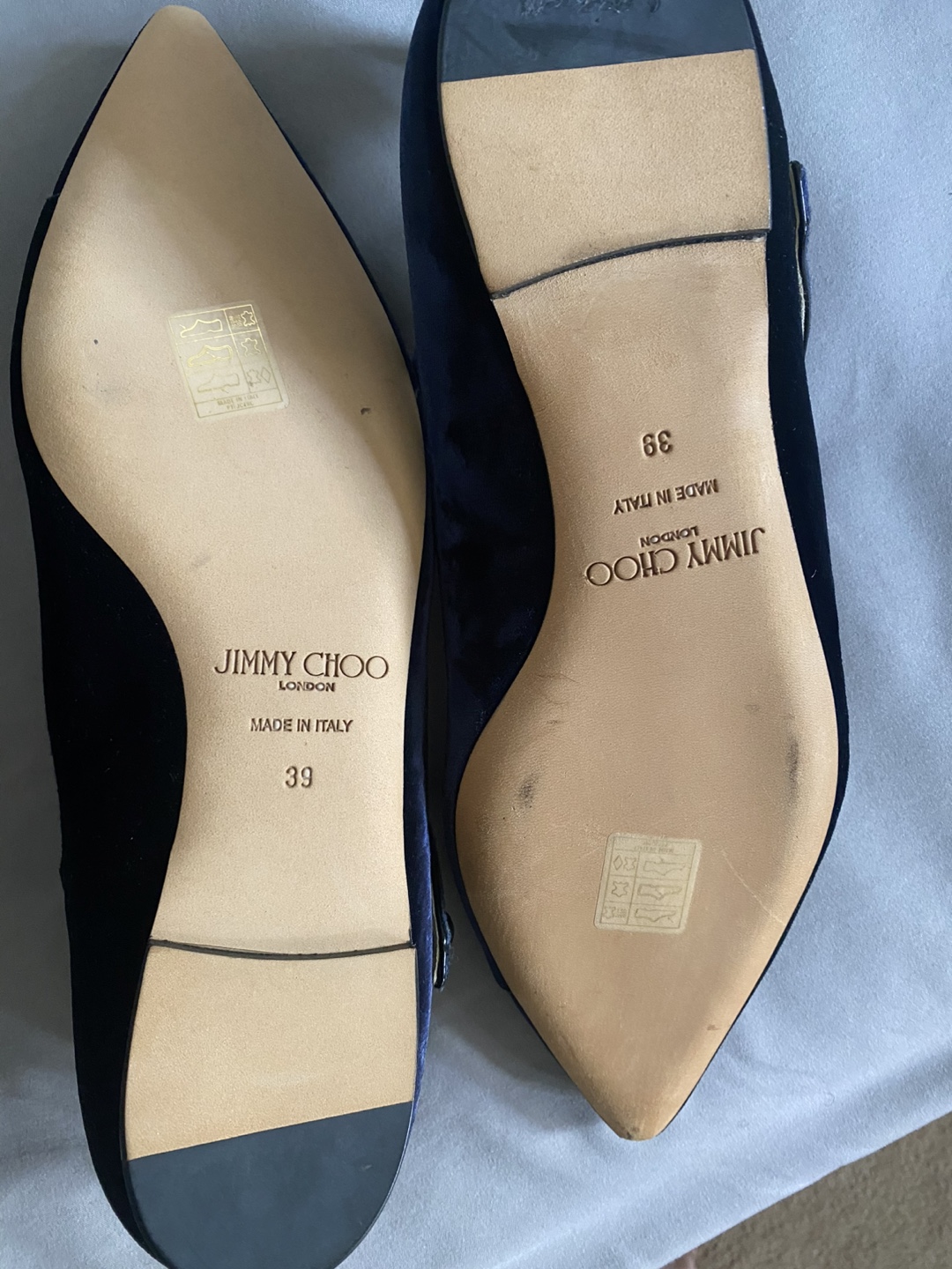 Jimmy Choo Blue Velvet Flats - Size 39 - photo 2