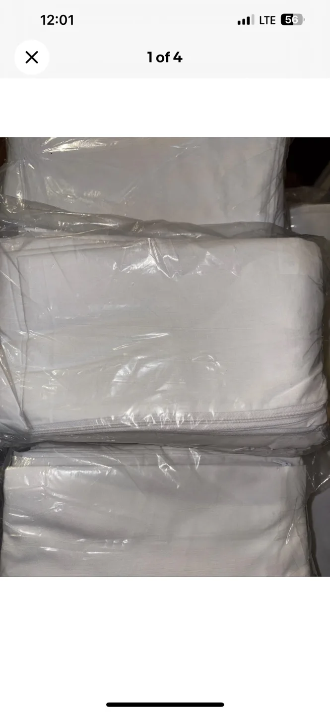 1 dozen white zippered pillowcases image indicator(2)