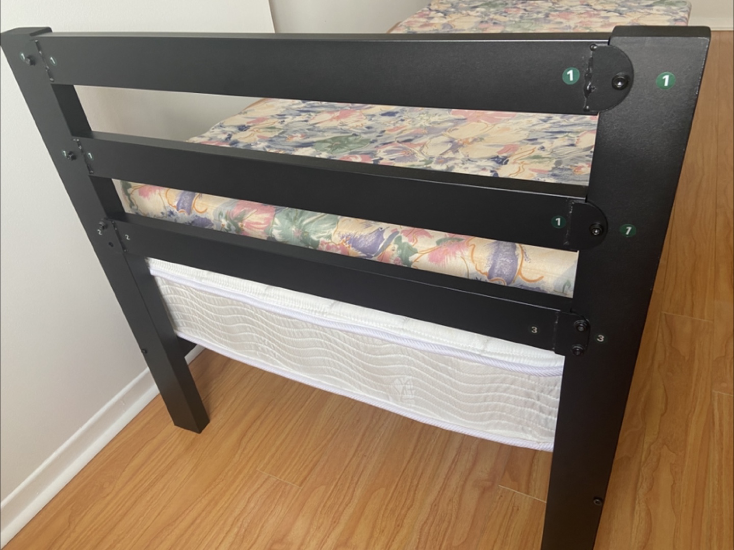 Twin Size Bed Frame with mattress - photo 5