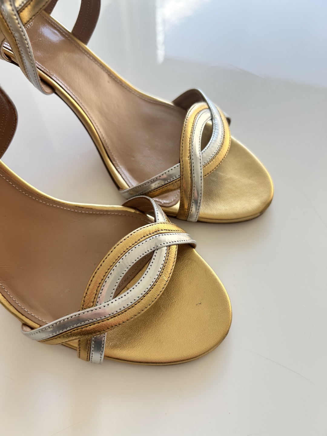 Aquazzura Firenze Gold/Silver Heels - photo 2