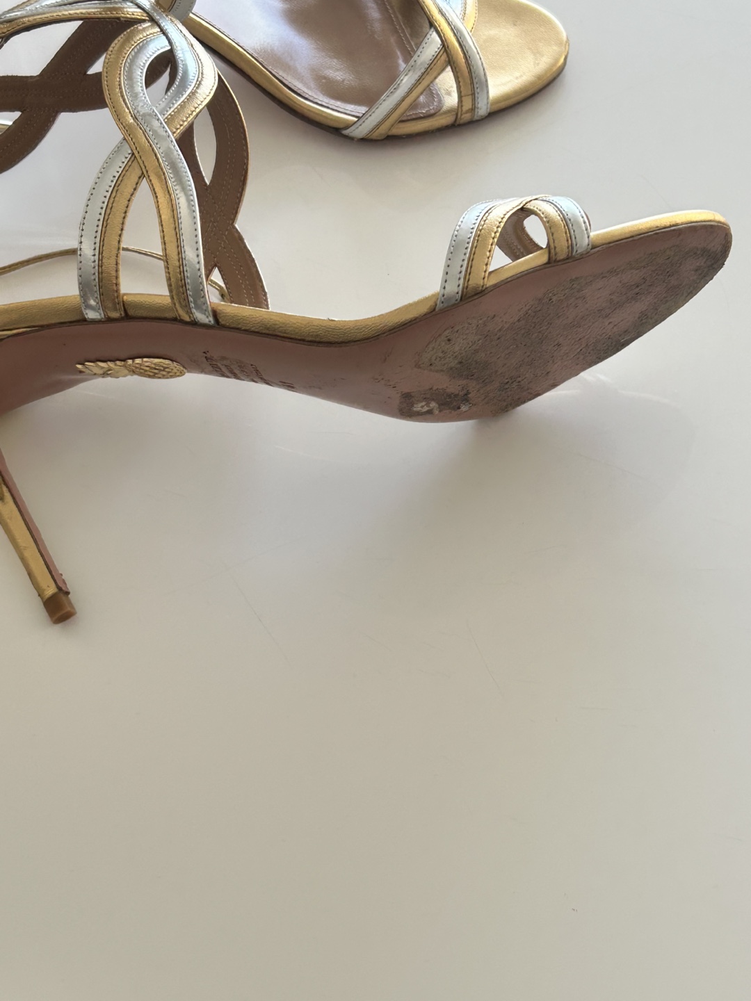Aquazzura Firenze Gold/Silver Heels - photo 3