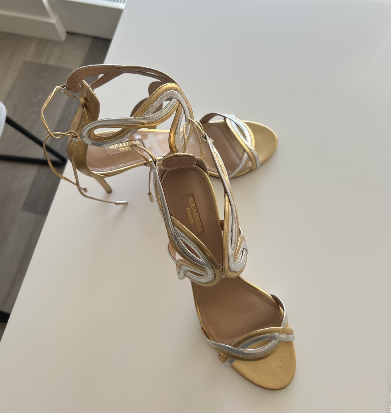 Aquazzura Firenze Gold/Silver Heels - photo 5