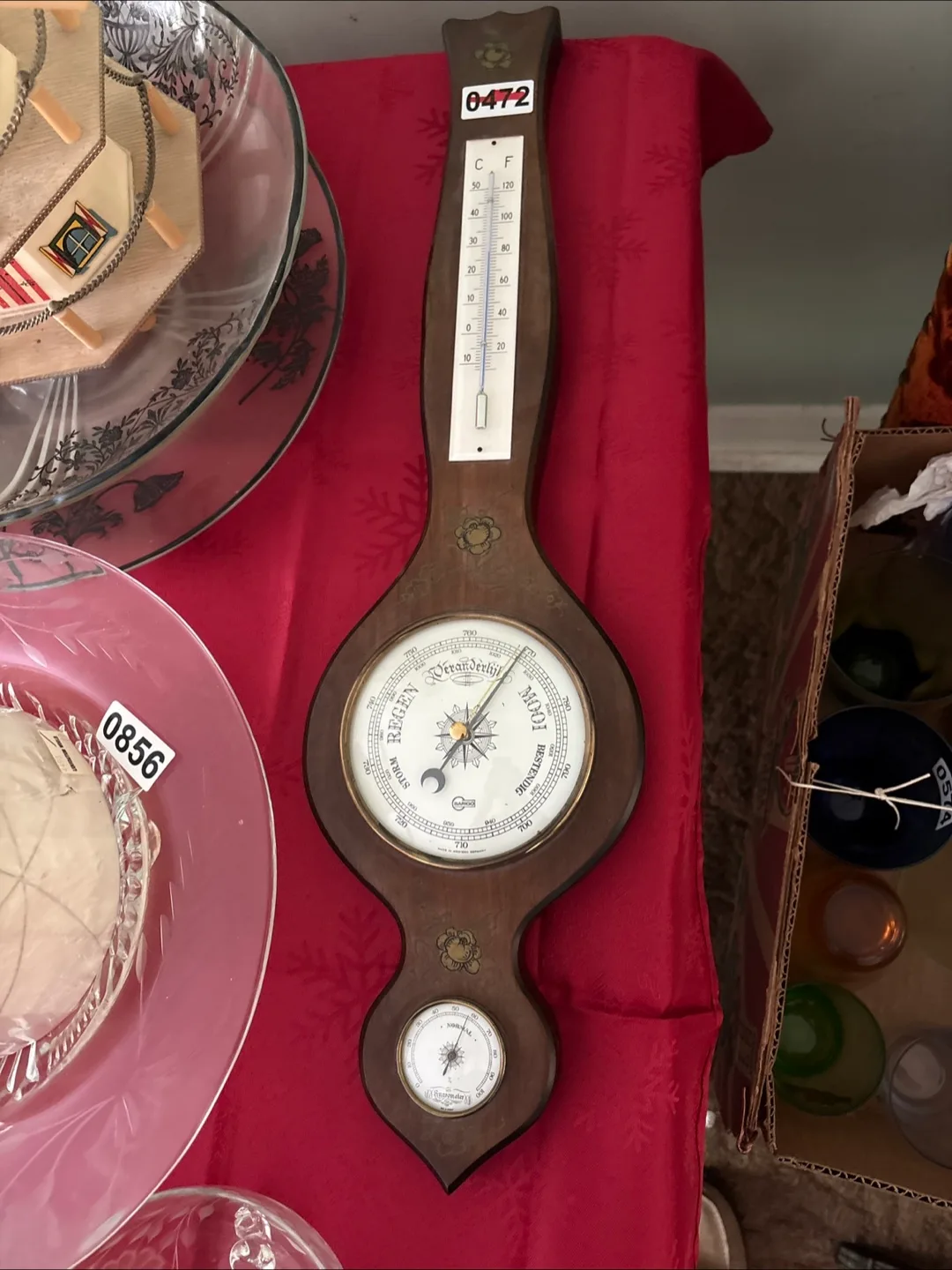 Vintage Barometer Thermometer Weather Station thumbnail