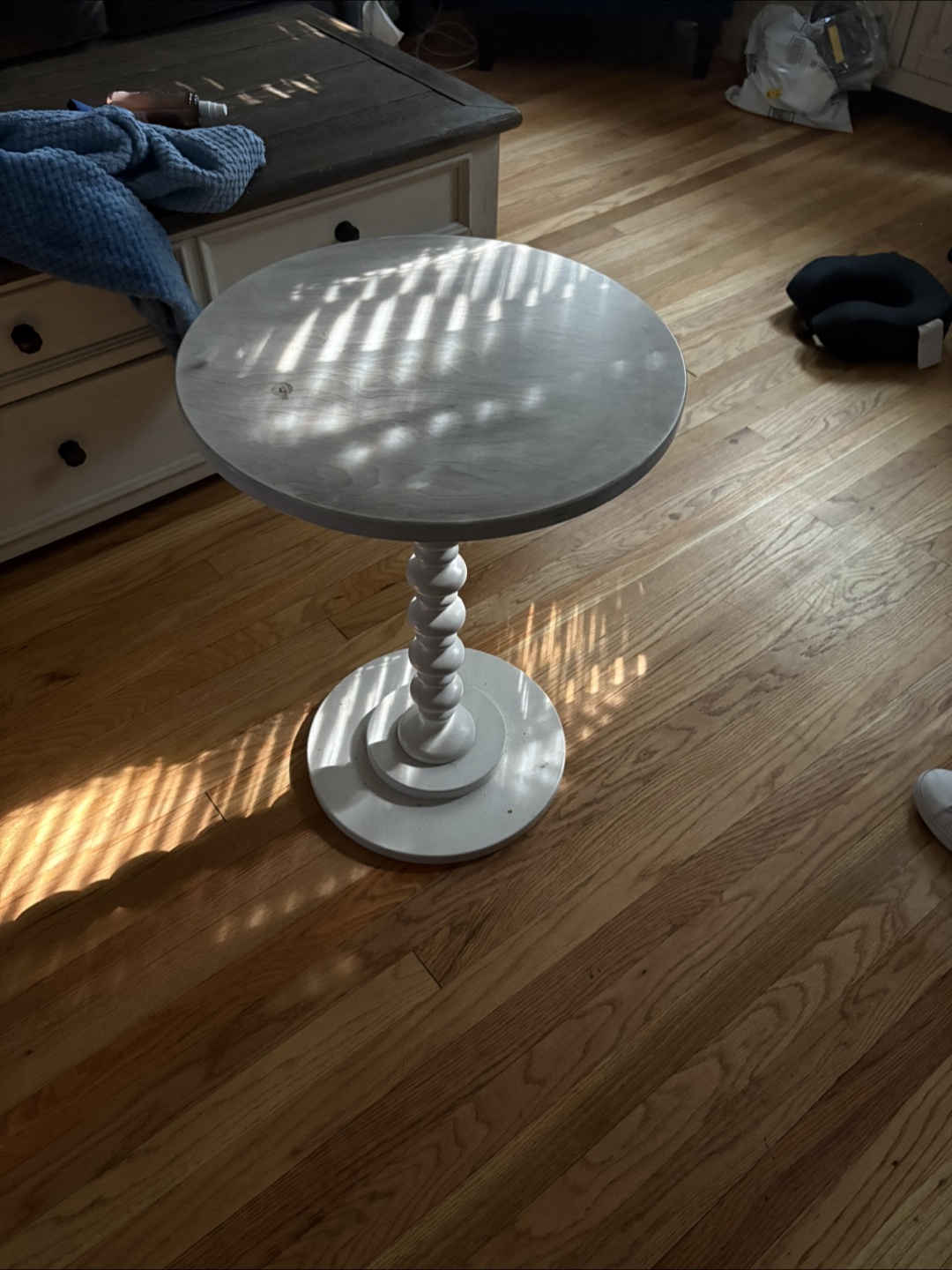 Round White Side Table