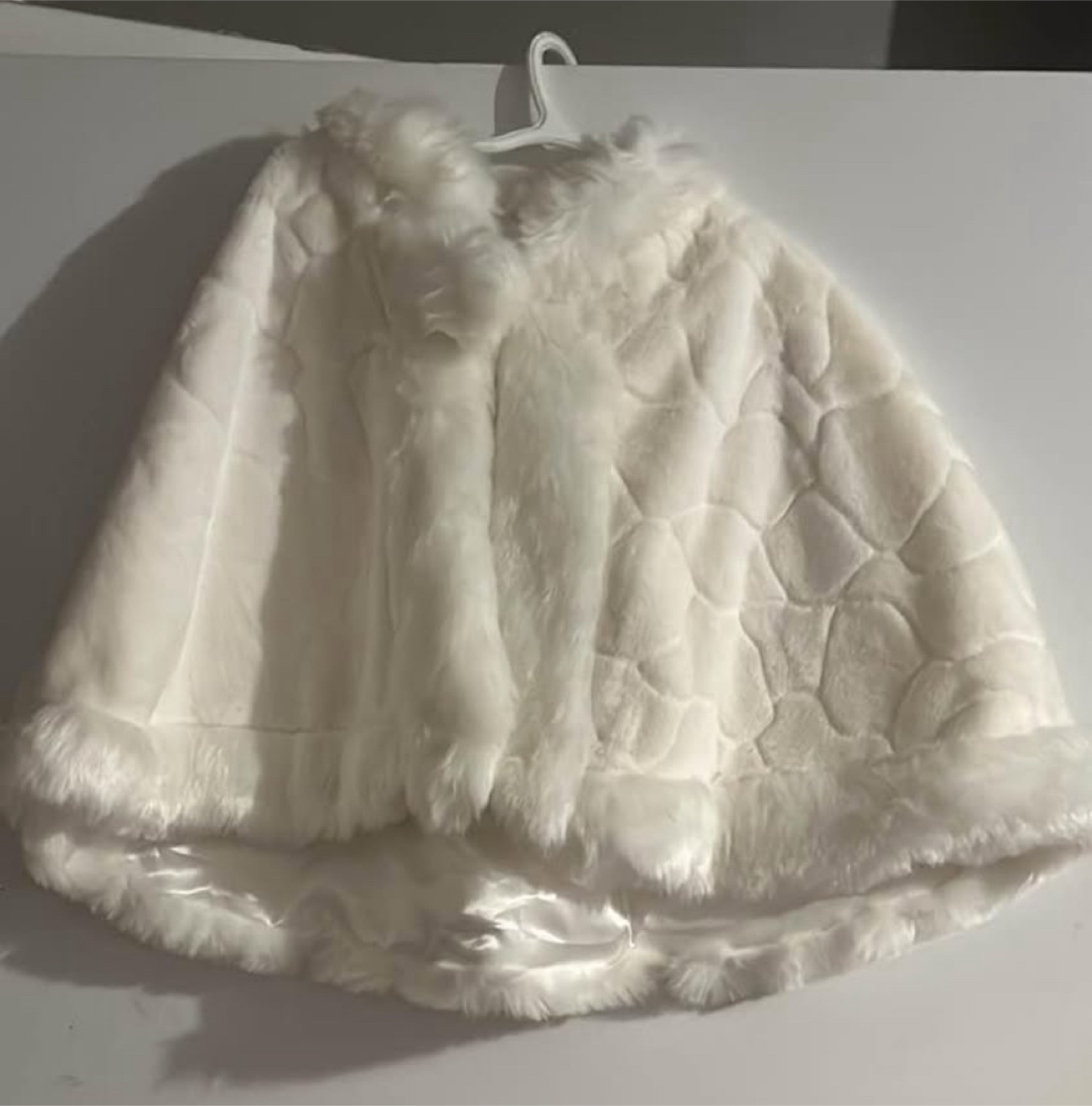 White Faux Fur Cape/poncho