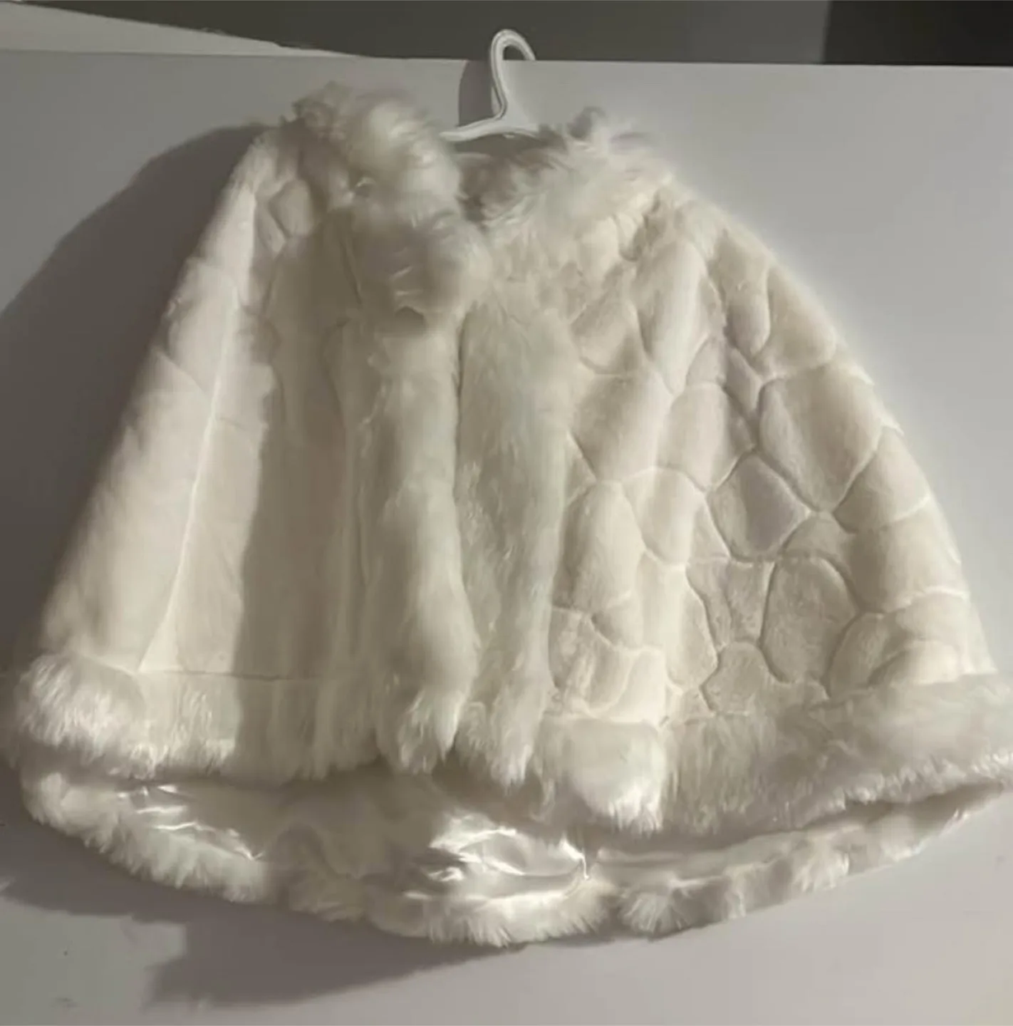 White Faux Fur Cape/poncho thumbnail