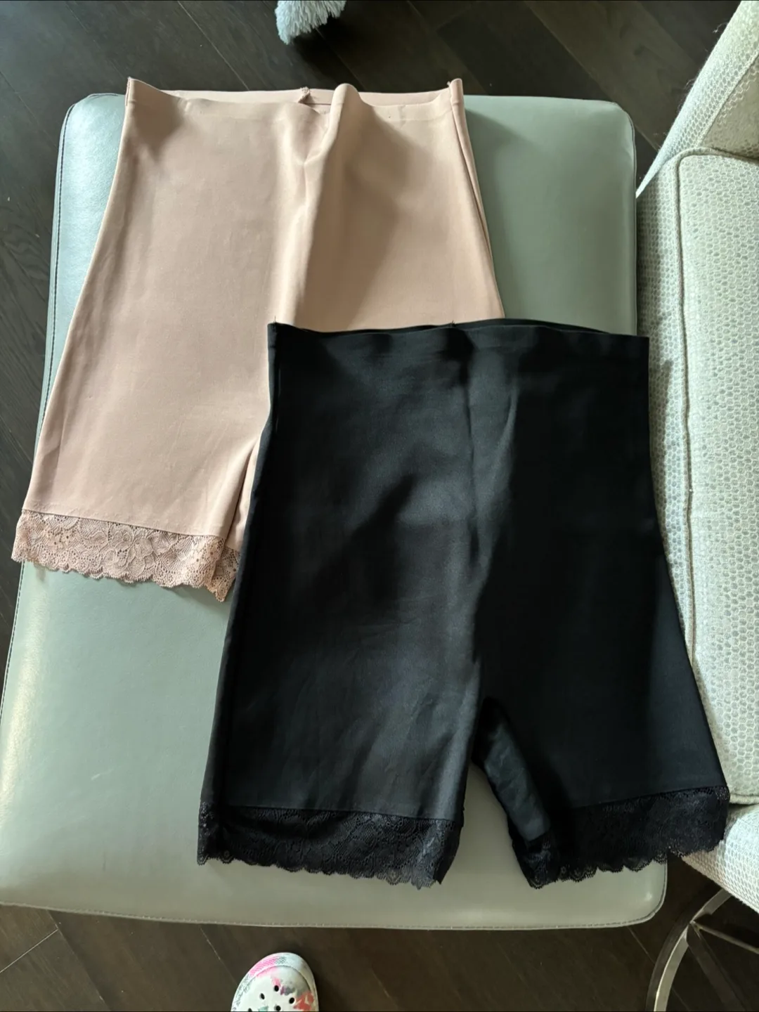 Nicole Miller Lace Trimmed Under Shorts - Black & Beige thumbnail