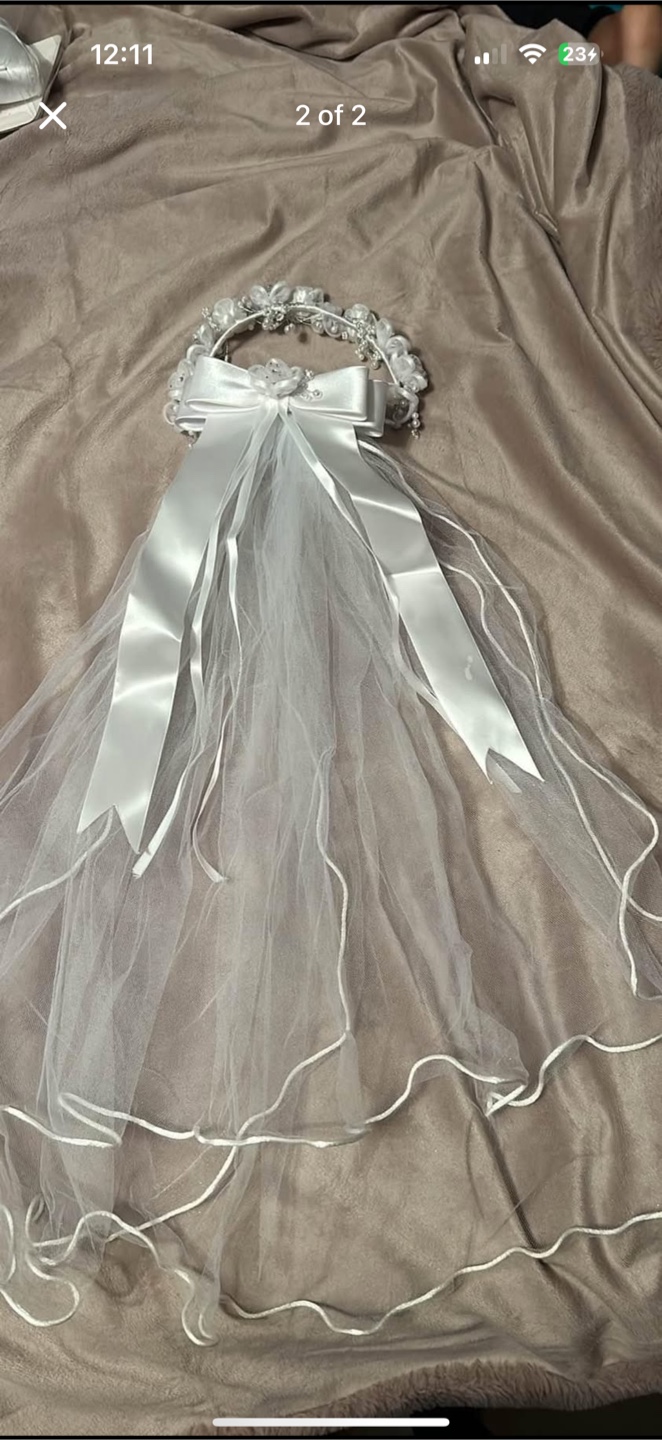 White Dress with Veil - photo 2