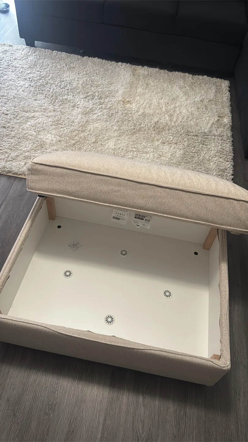 Beige Storage Ottoman thumbnail