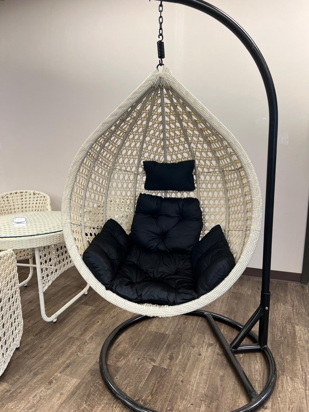 Hanging Egg Chair with Stand & Cushion
