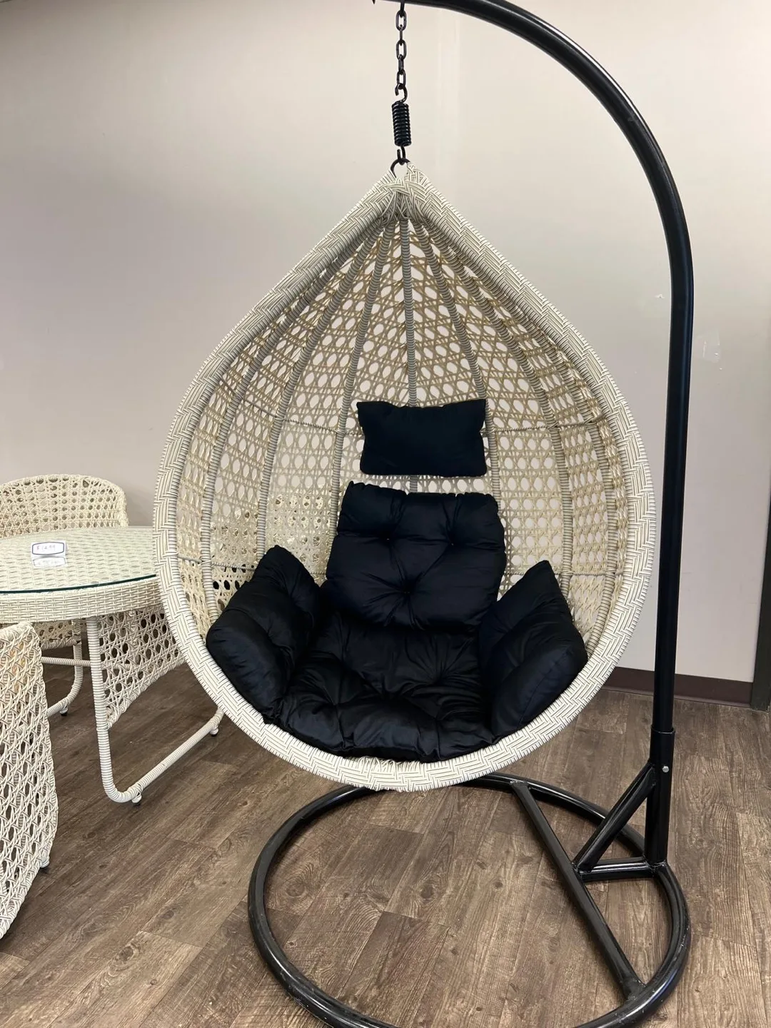 Hanging Egg Chair with Stand & Cushion