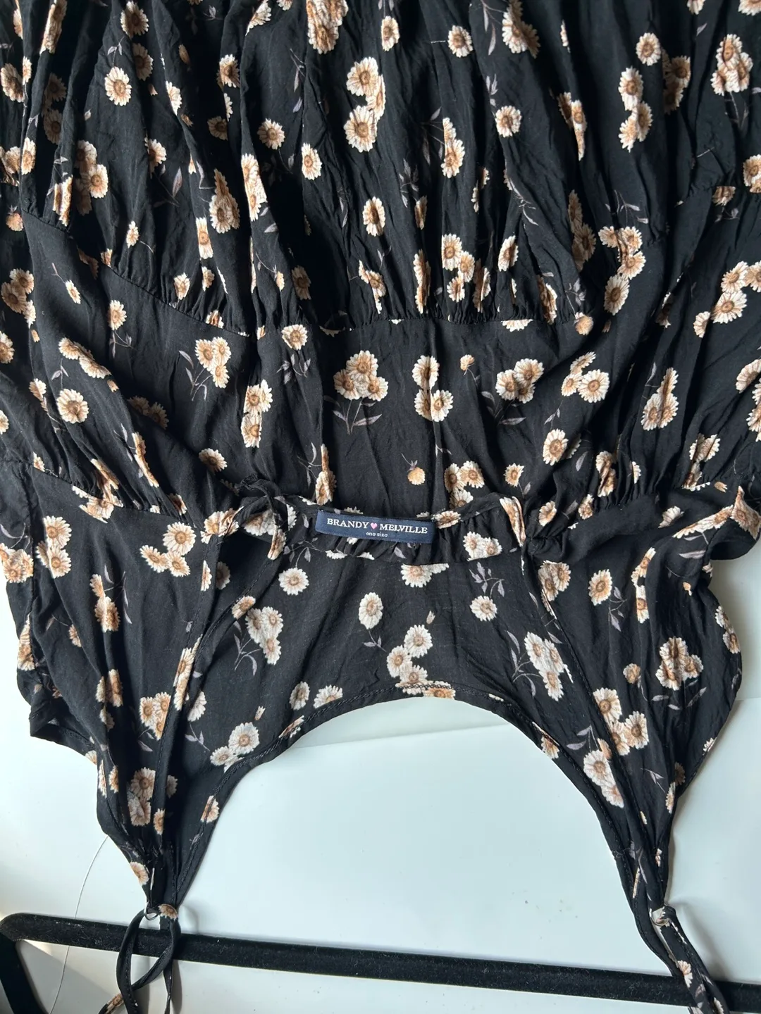 Brandy Melville Black Floral Dress - One Size image indicator(4)