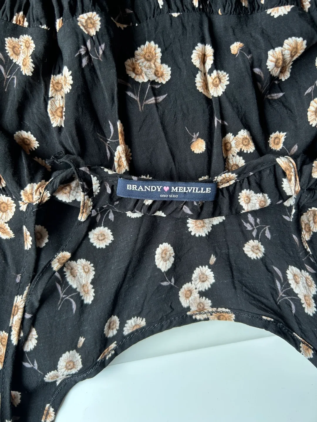 Brandy Melville Black Floral Dress - One Size image indicator(2)