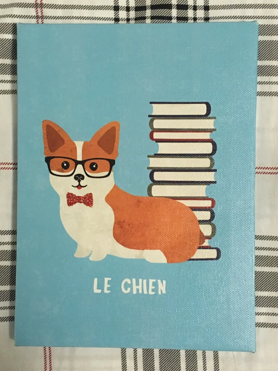 🧡 Cute Corgi Canvas Wall Art Sky Blue photo painting Le Chien thumbnail