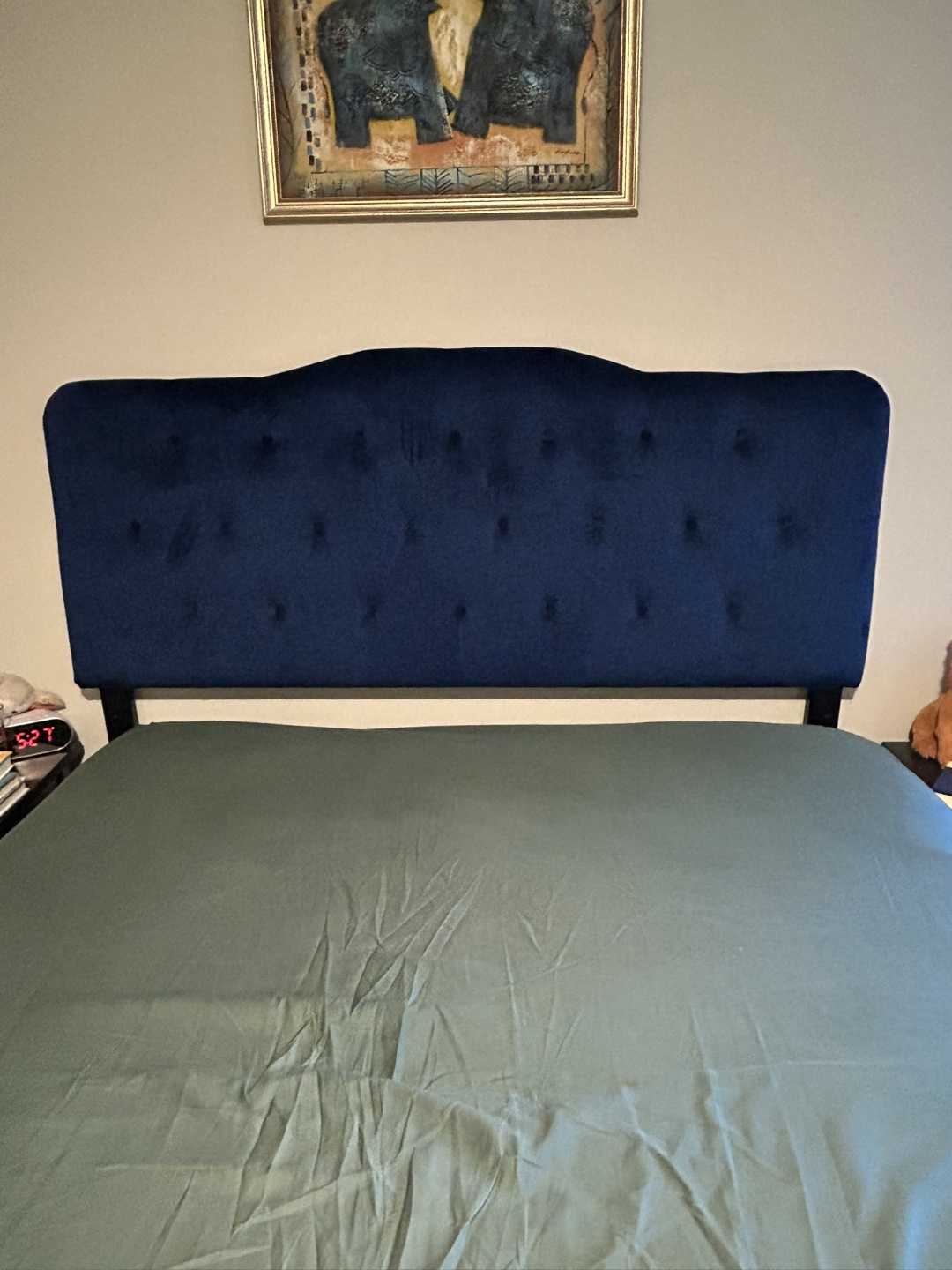 Blue Velvet Headboard (height adjustable) - Queen - photo 2
