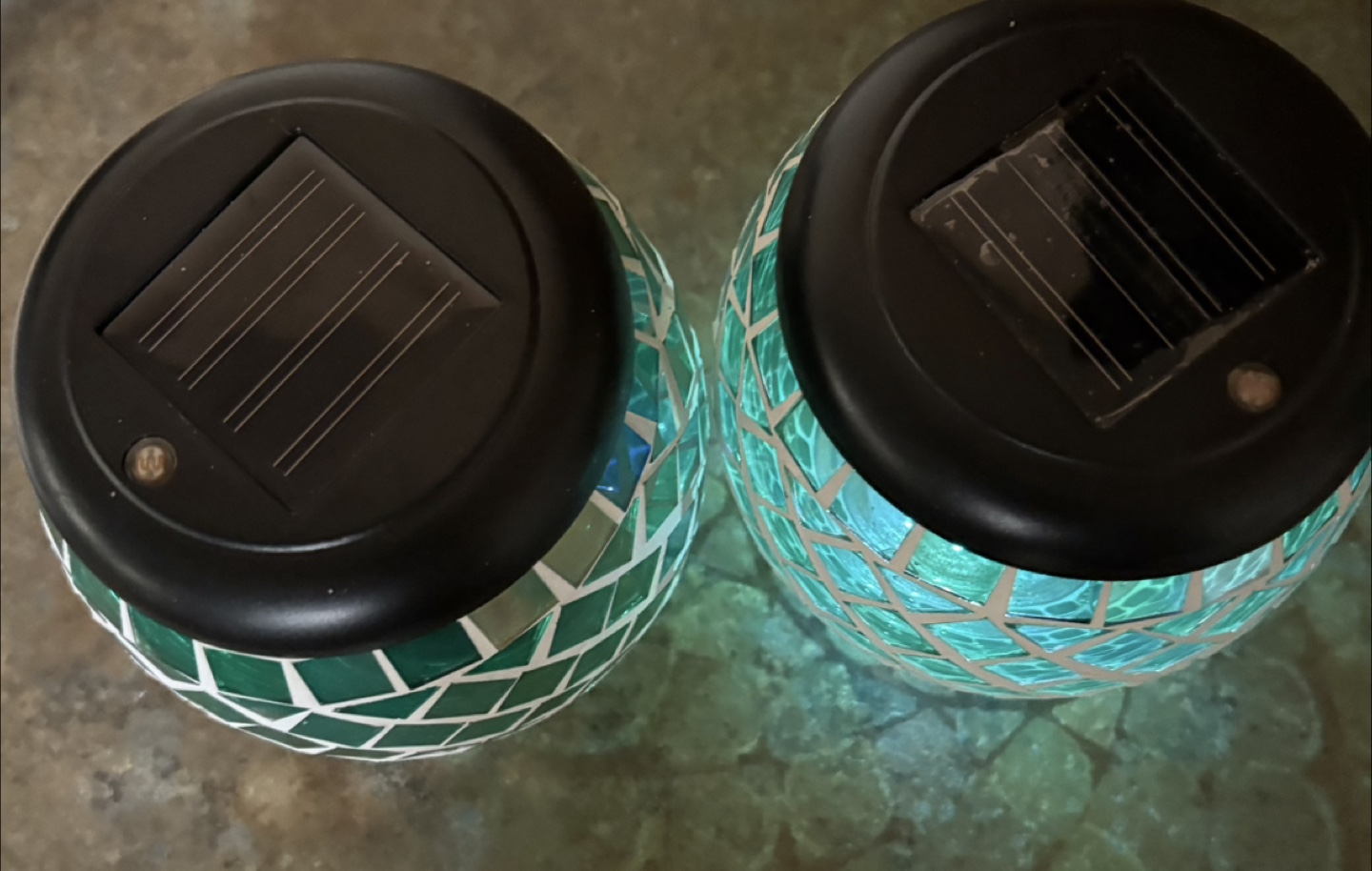 🧡 Mosaic Glass Solar Garden Lights (Set of 2) - photo 5