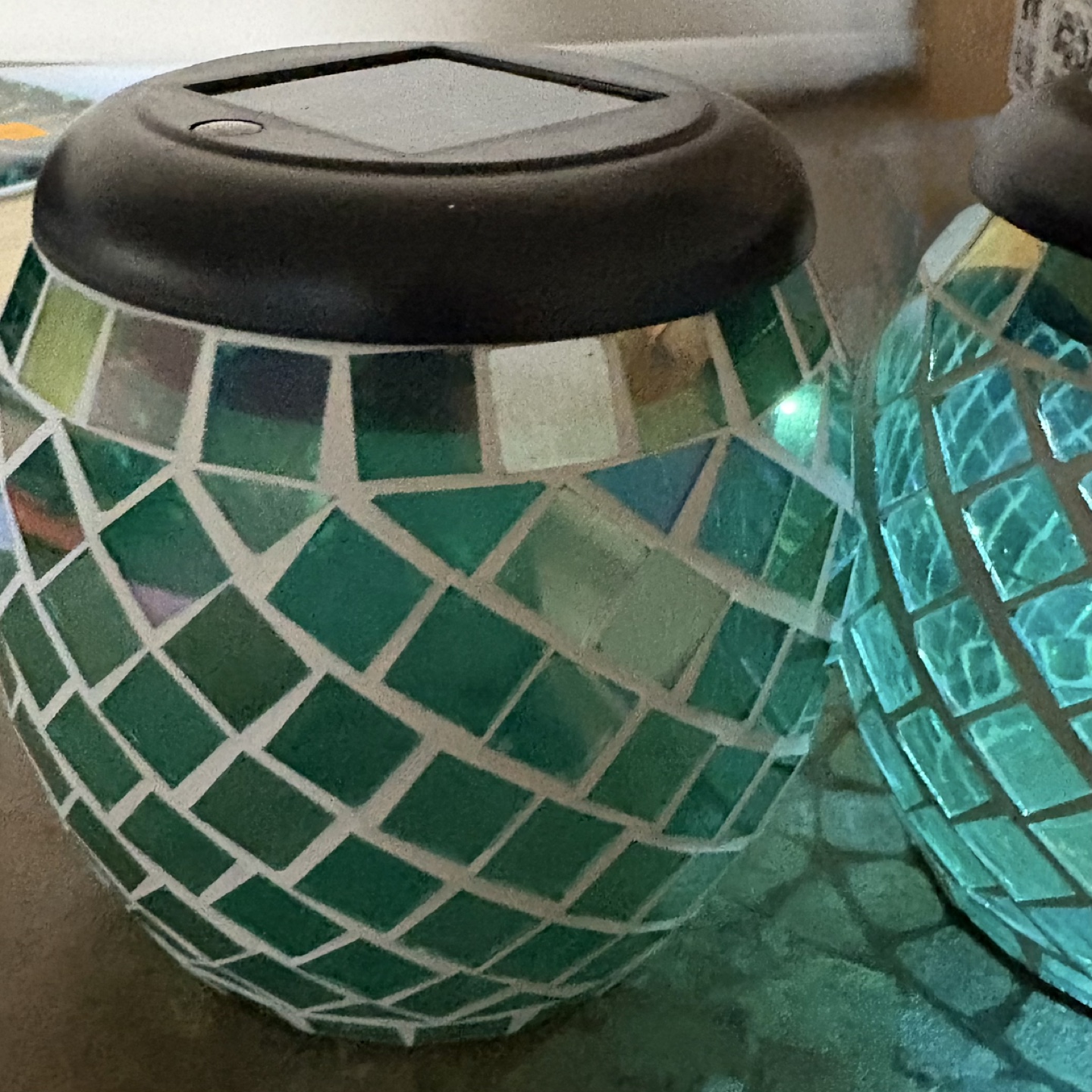 🧡 Mosaic Glass Solar Garden Lights (Set of 2) - photo 4