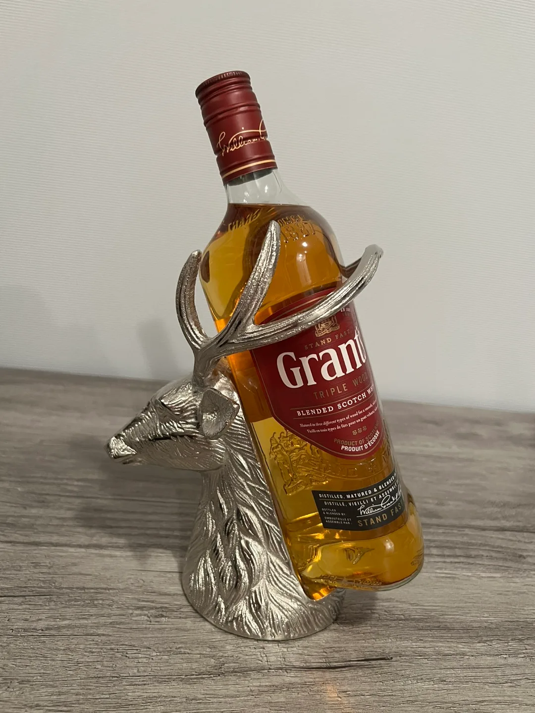 Silver Deer Head Wine Bottle Holder thumbnail