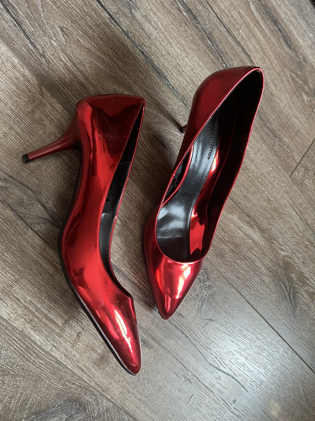 Zara Red Metallic Heels - photo 2