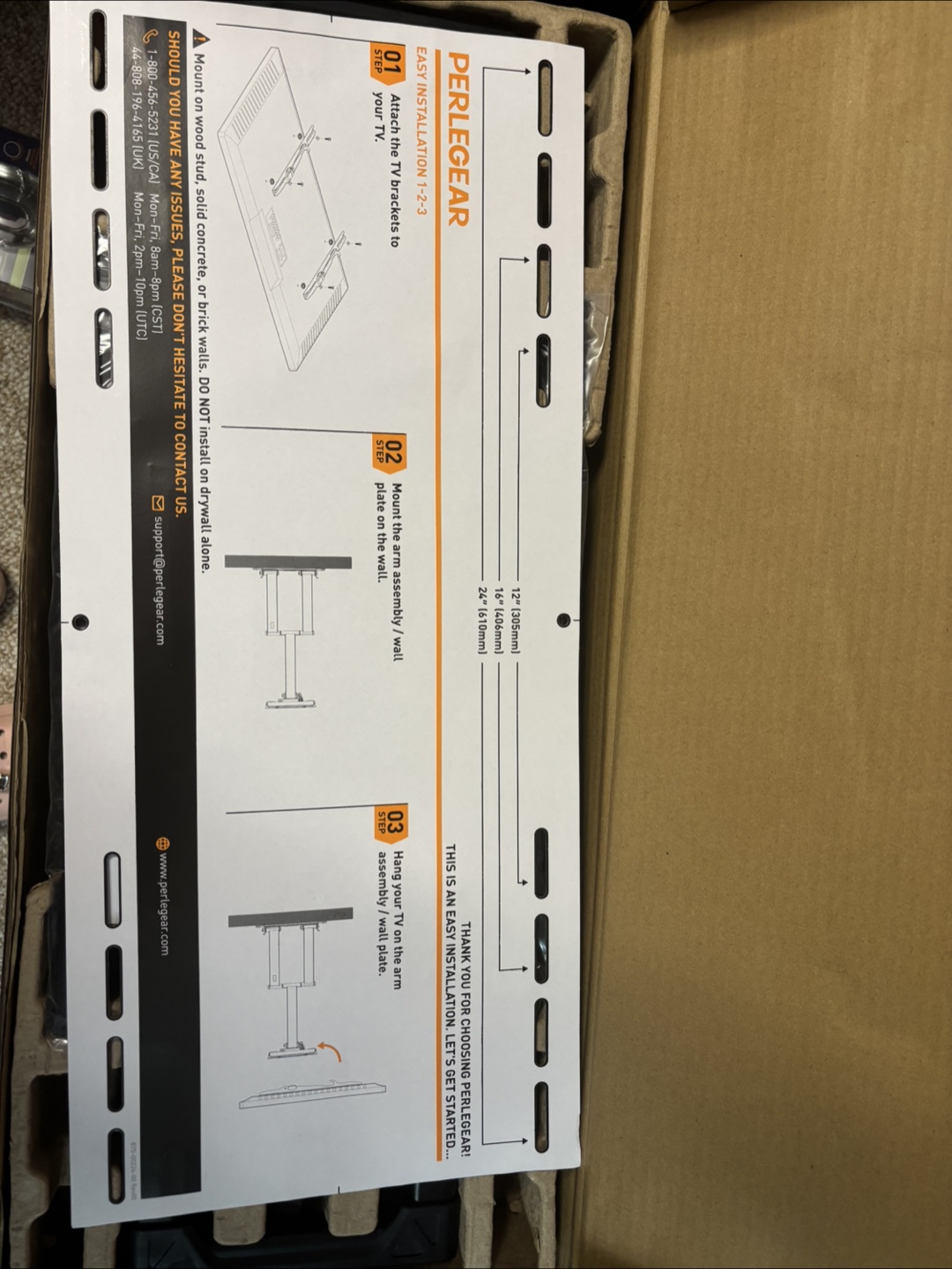 Perlegear Full-Motion TV Wall Mount PGLF16 - photo 3
