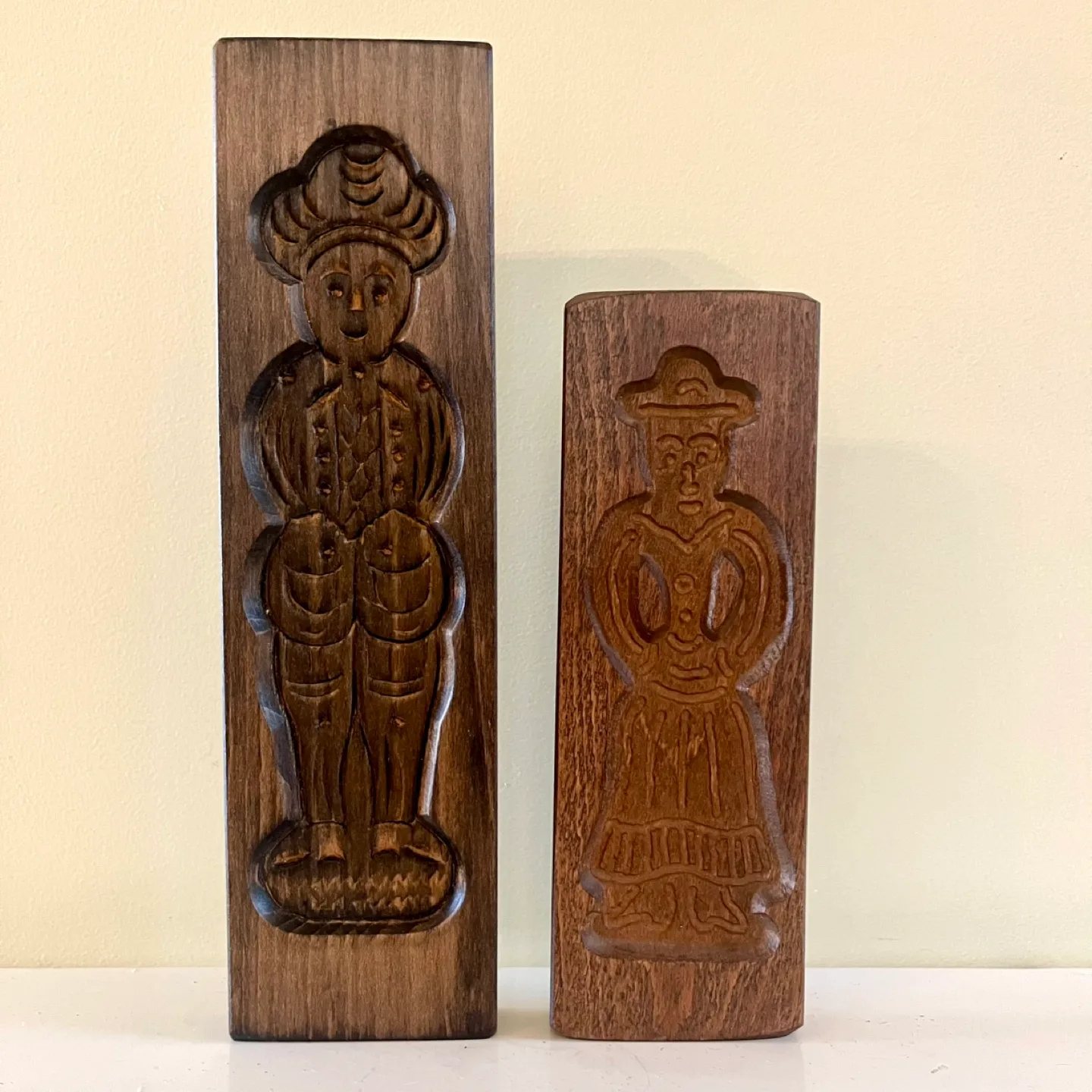 Vintage Dutch Speculaas Wooden Cookie Molds thumbnail