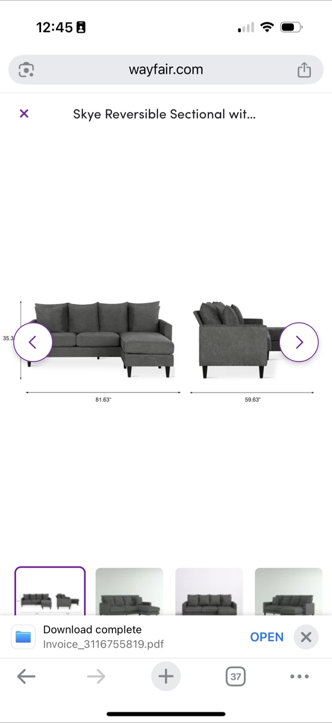 Free for Pick up ASAP! Skye Reversible Sectional Sofa - photo 4
