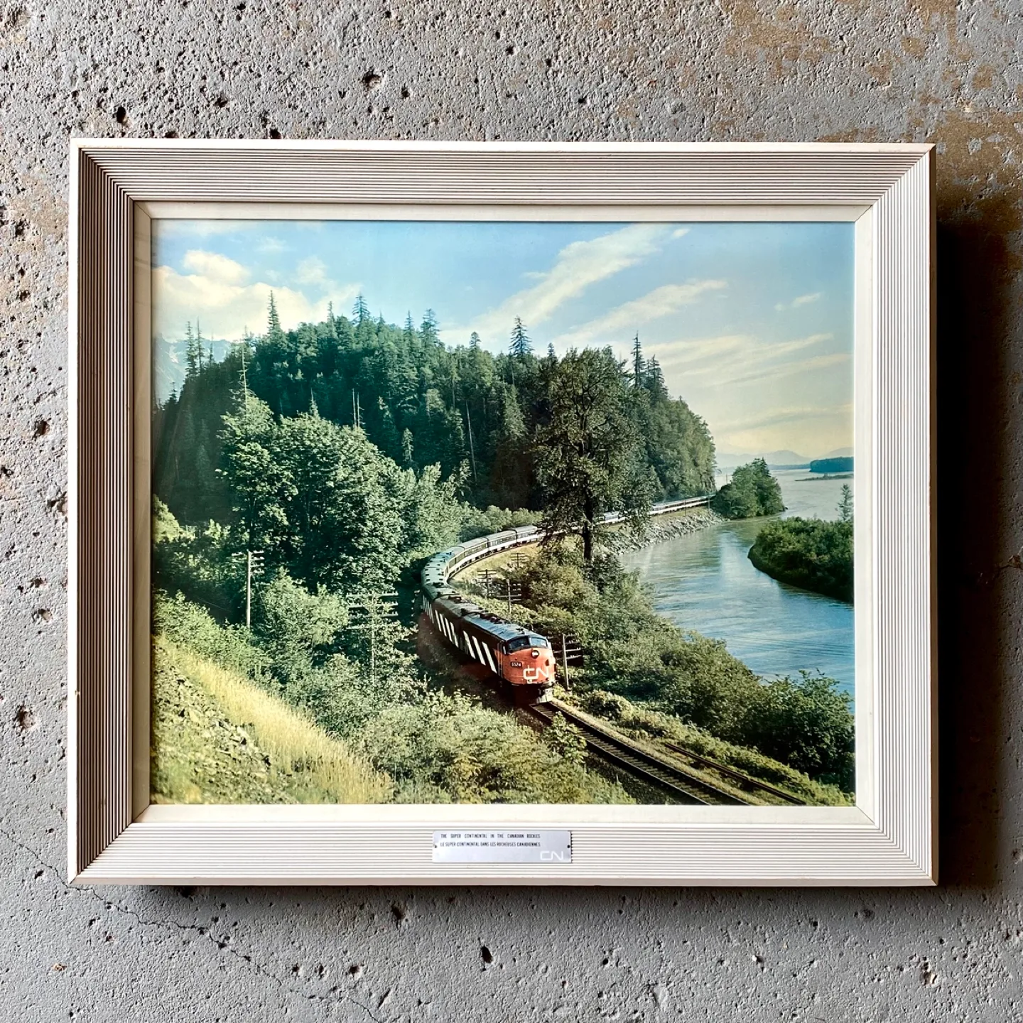 Large Vintage Framed CN Rail Photo thumbnail