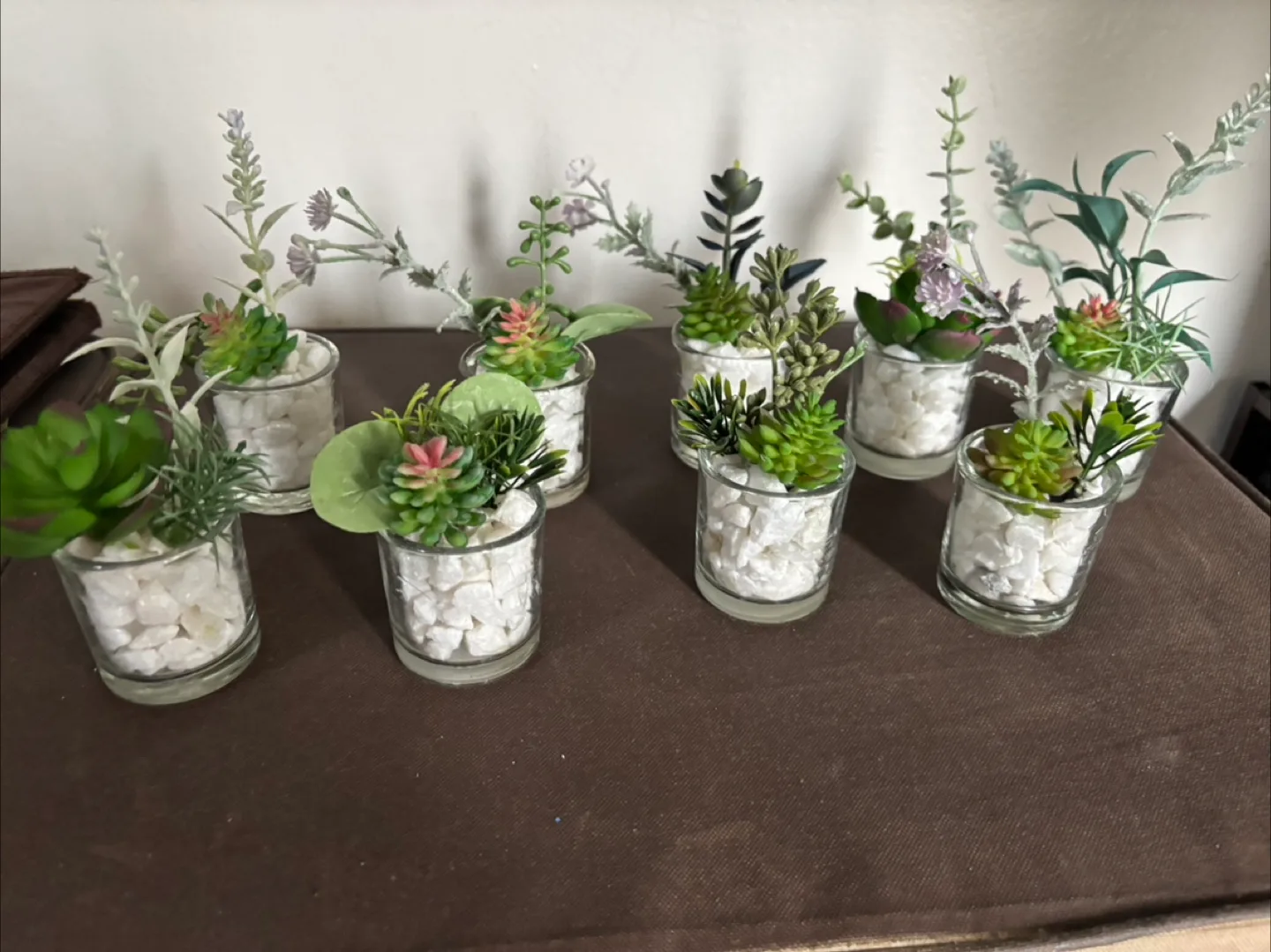 Set #4, Artificial Succulents in Glass vase thumbnail
