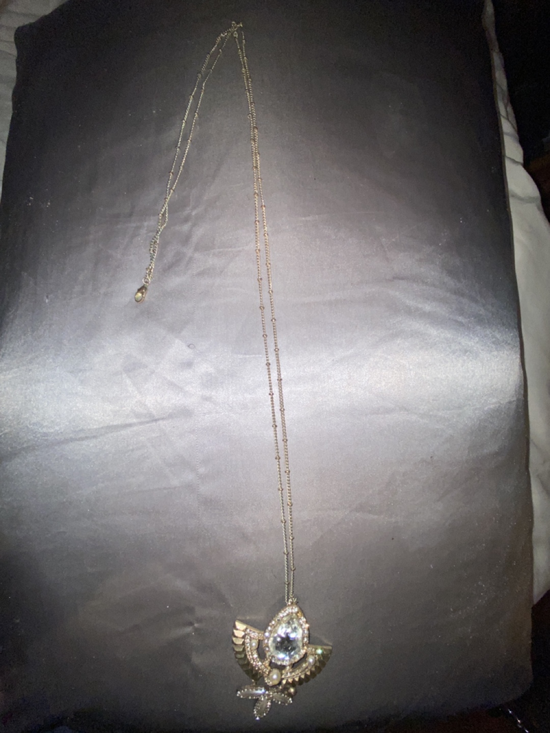 Statement Necklace - Gold & Rhinestone - photo 2
