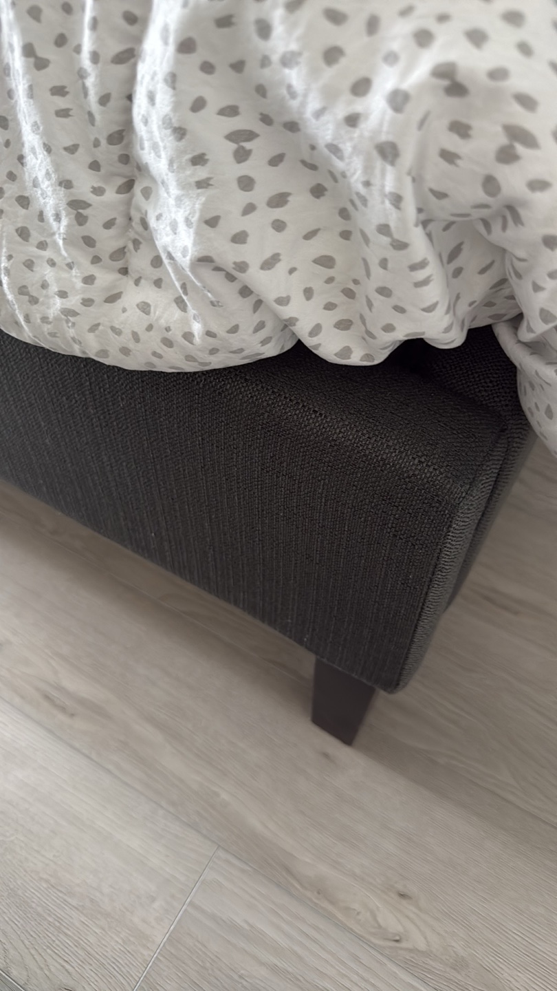 Queen Size Grey Upholstered Bed Frame - photo 4