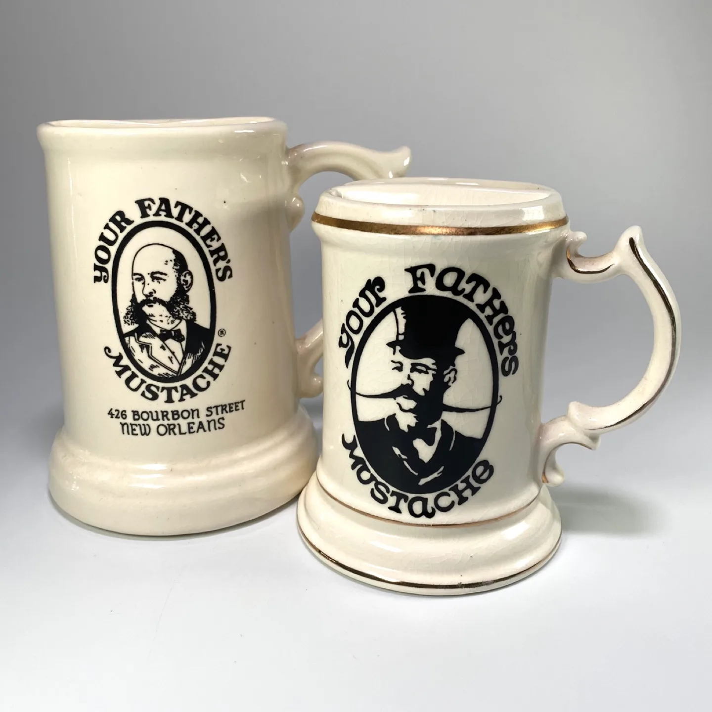 Pair of Vintage Your Father’s Mustache Steins thumbnail
