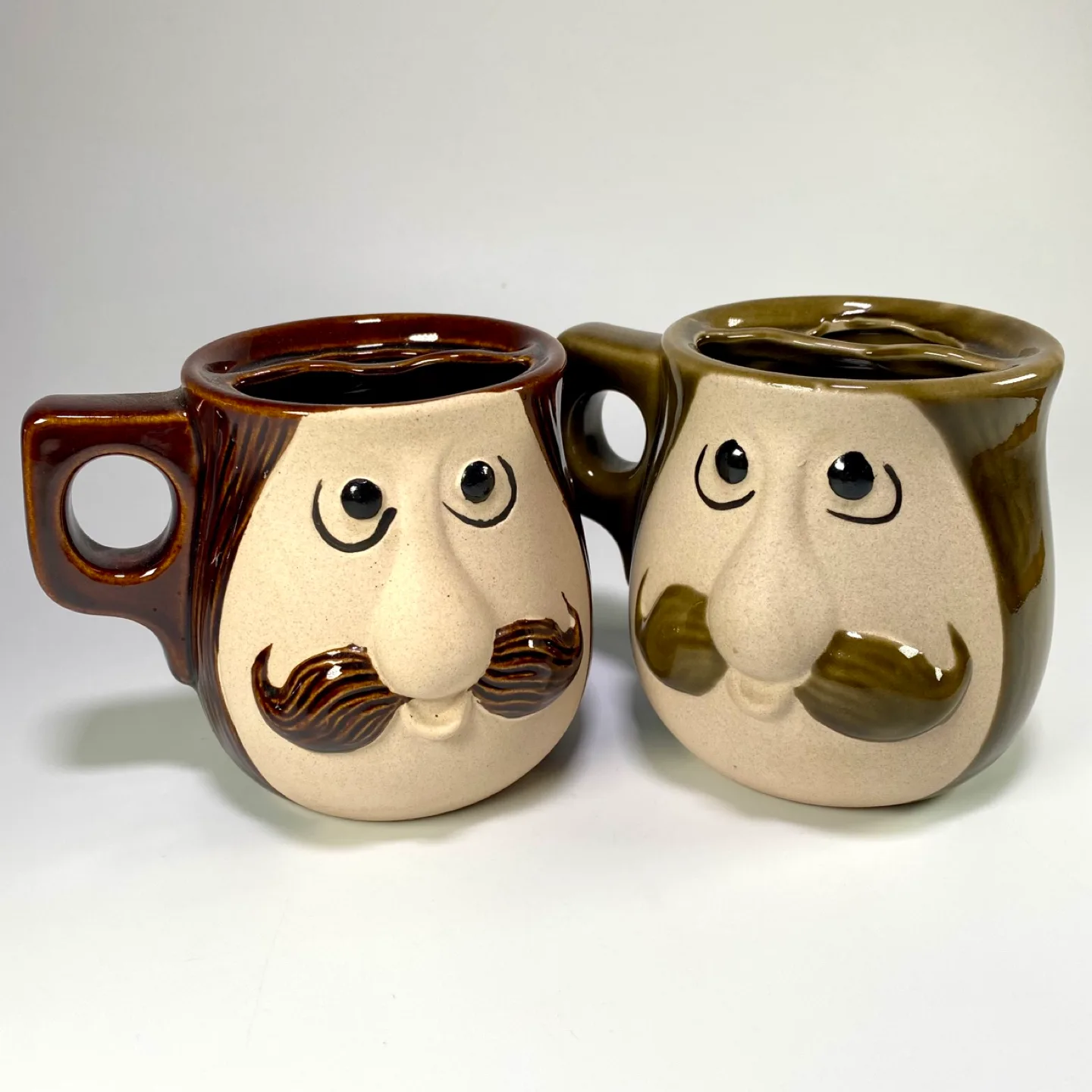 Pair of Vintage Moustache Coffee Mugs thumbnail