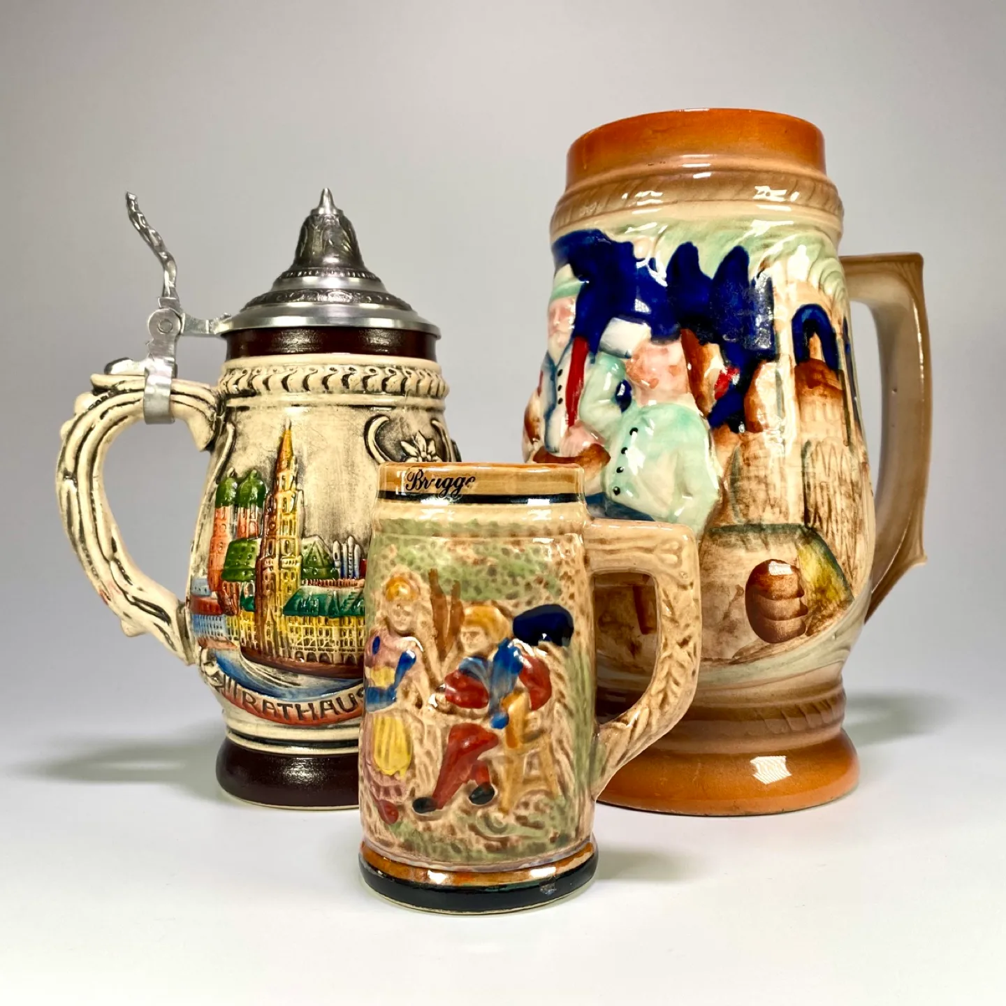 Trio of Vintage Beer Steins thumbnail