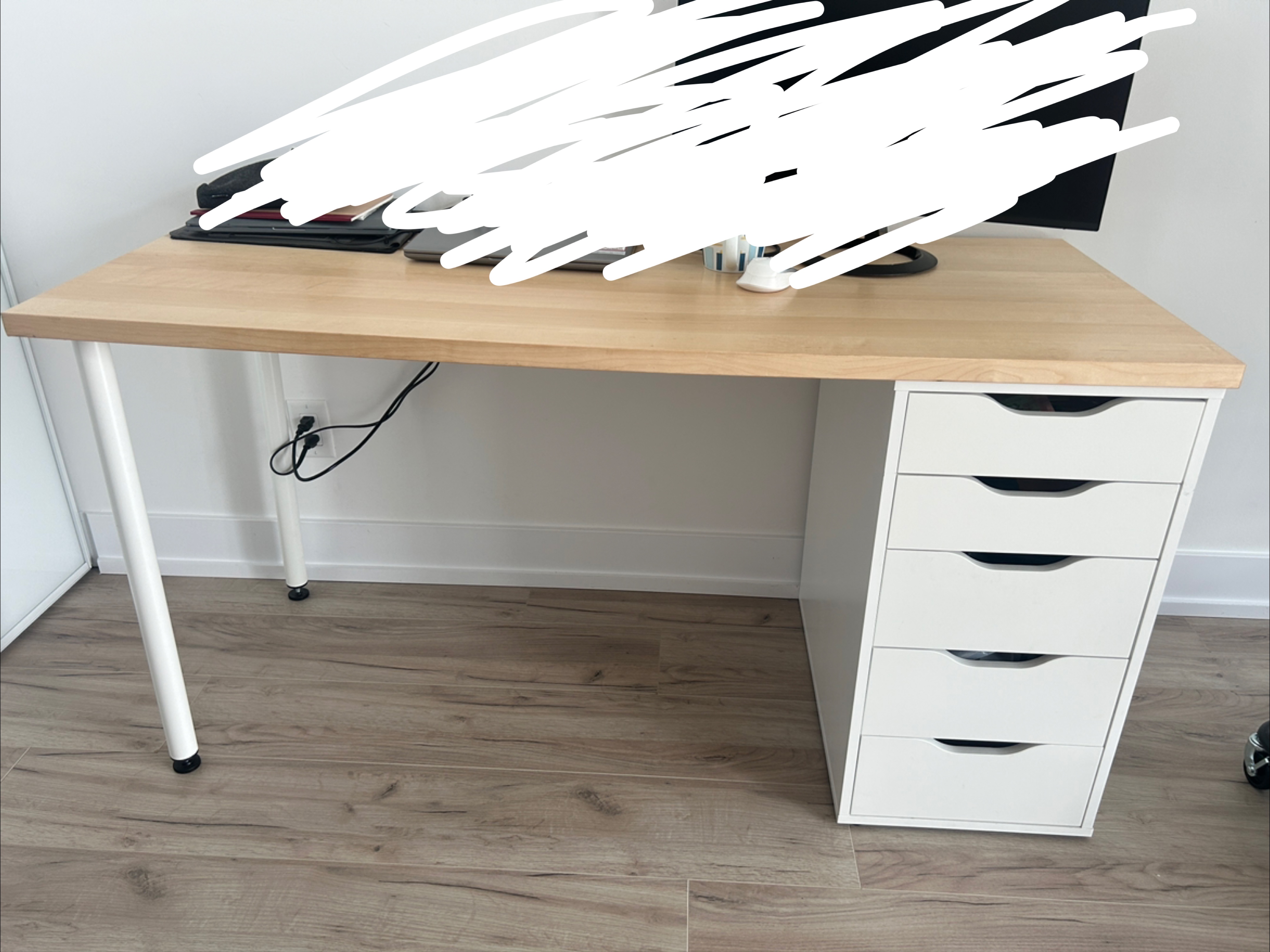 IKEA Alex Desk with Drawer Unit