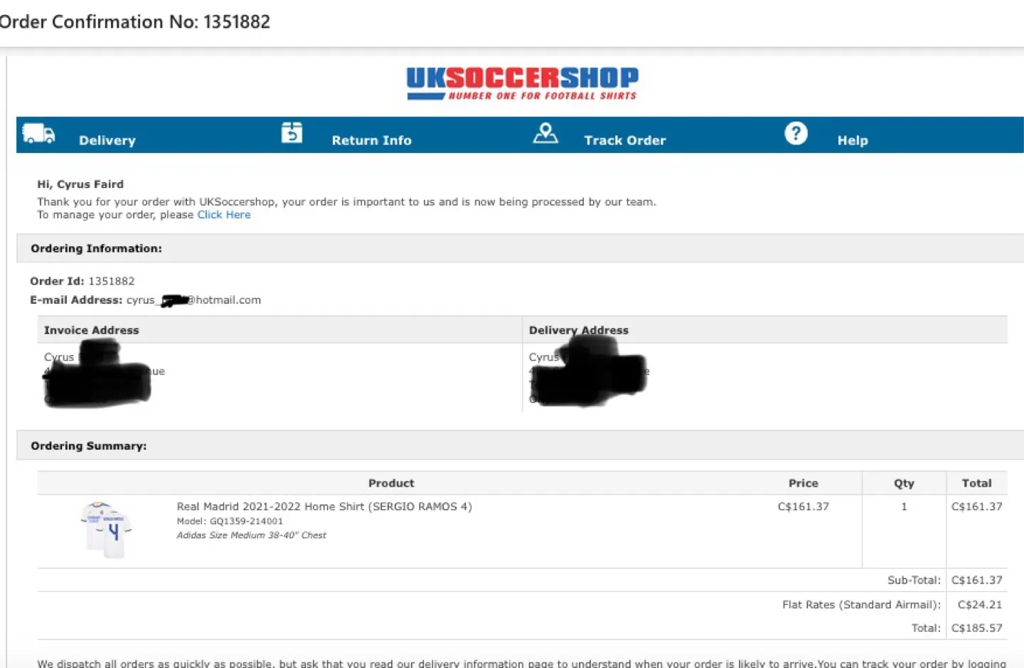 NEVER WORN Adidas Real Madrid Ramos Replica Jersey image indicator(8)