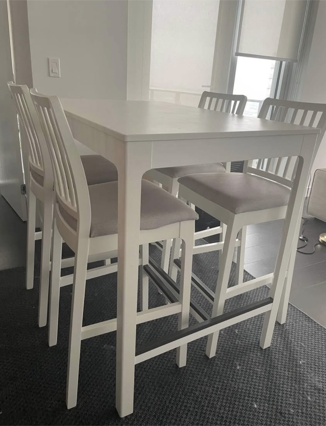IKEA EKEDALEN Bar Dining Table w/ 4 Stools