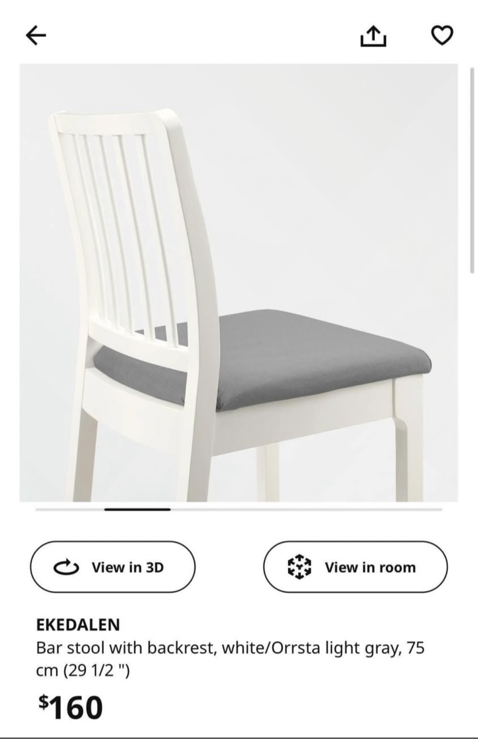 IKEA EKEDALEN Bar Dining Table w/ 4 Stools - photo 3