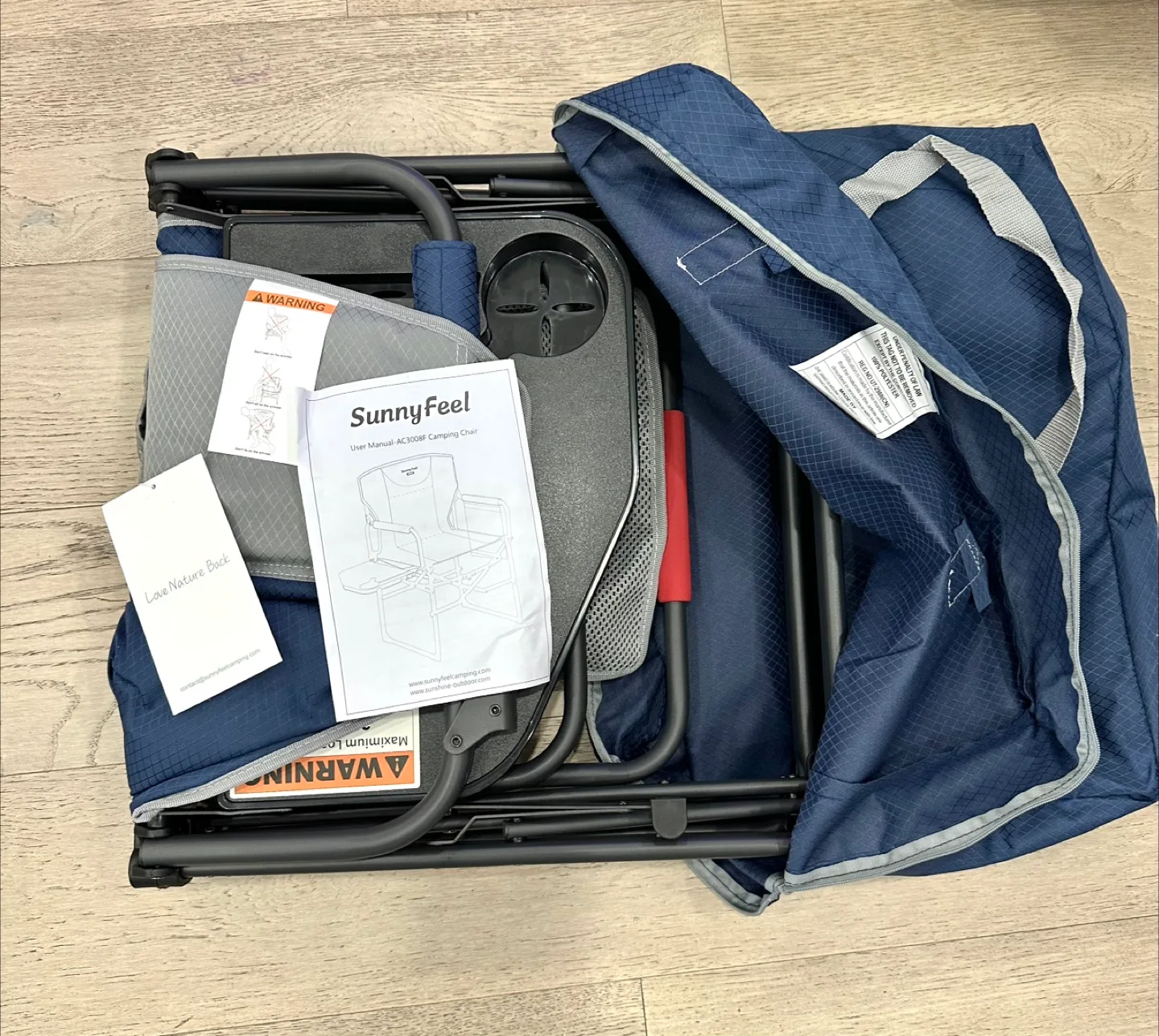 SunnyFeel Camping Chair - Blue Cushioned image indicator(3)