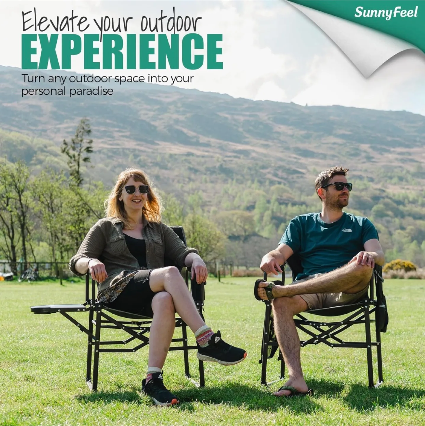 SunnyFeel Camping Chair - Blue Cushioned image indicator(6)