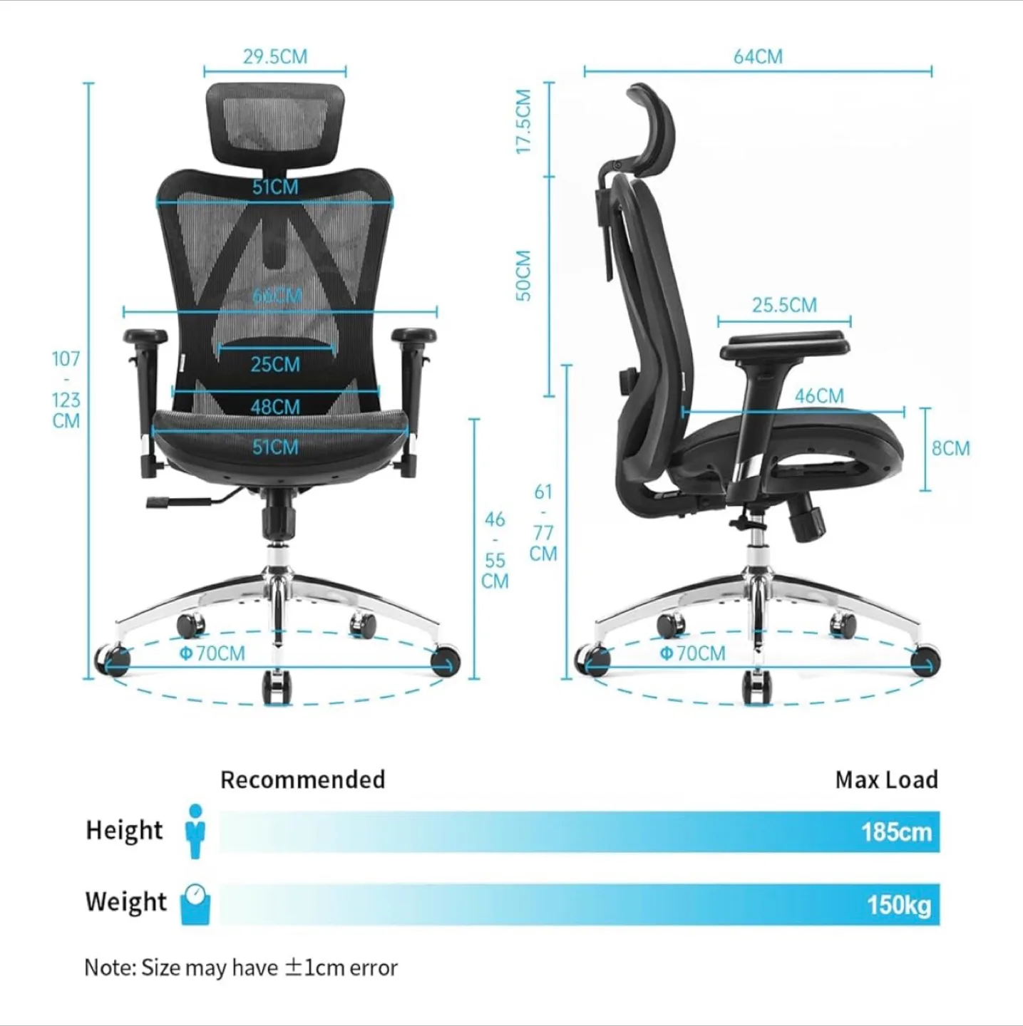 SIHOO Ergonomic Office Chair - Black image indicator(5)