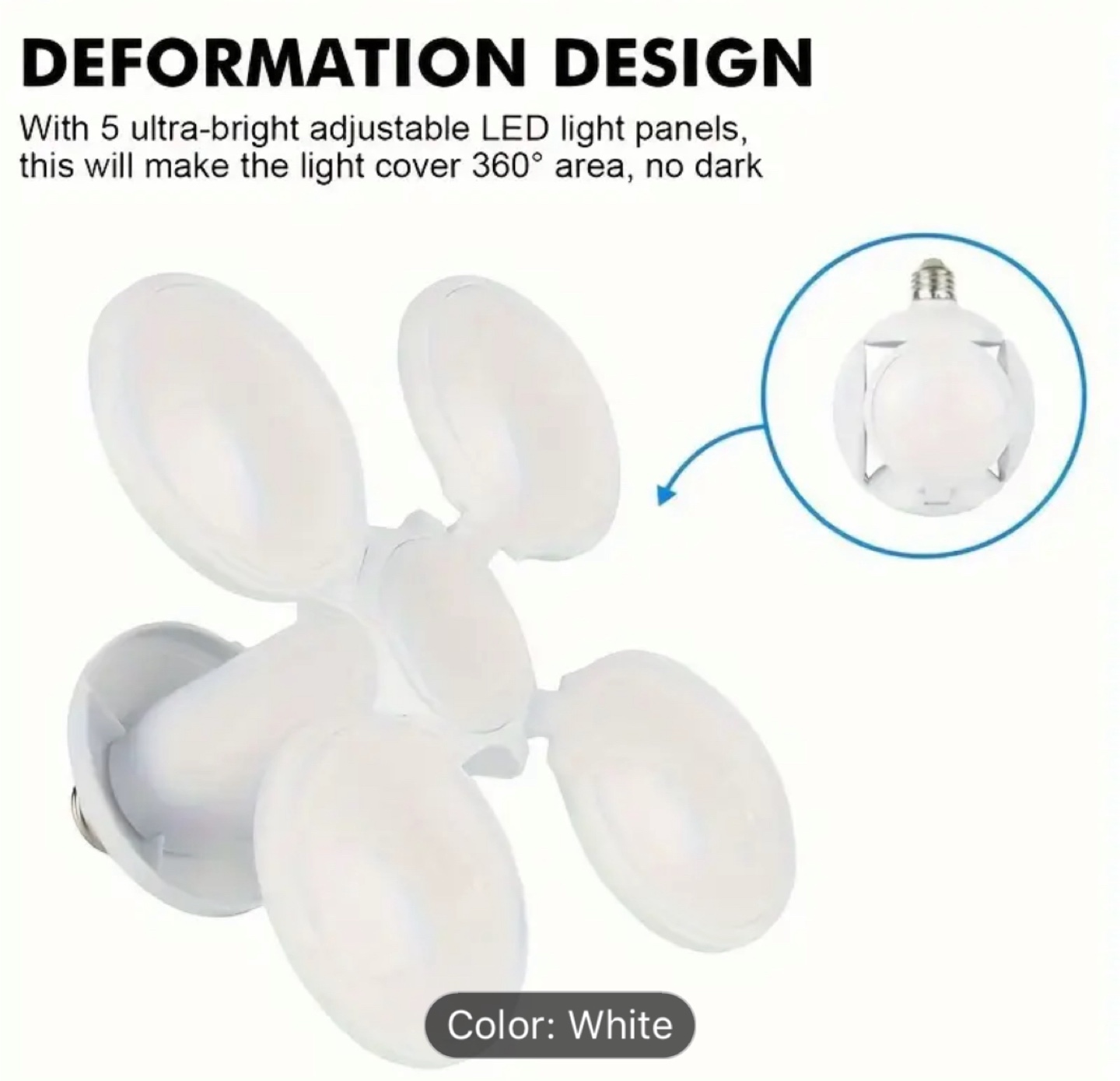 Foldable LED Garage Light - White - photo 5