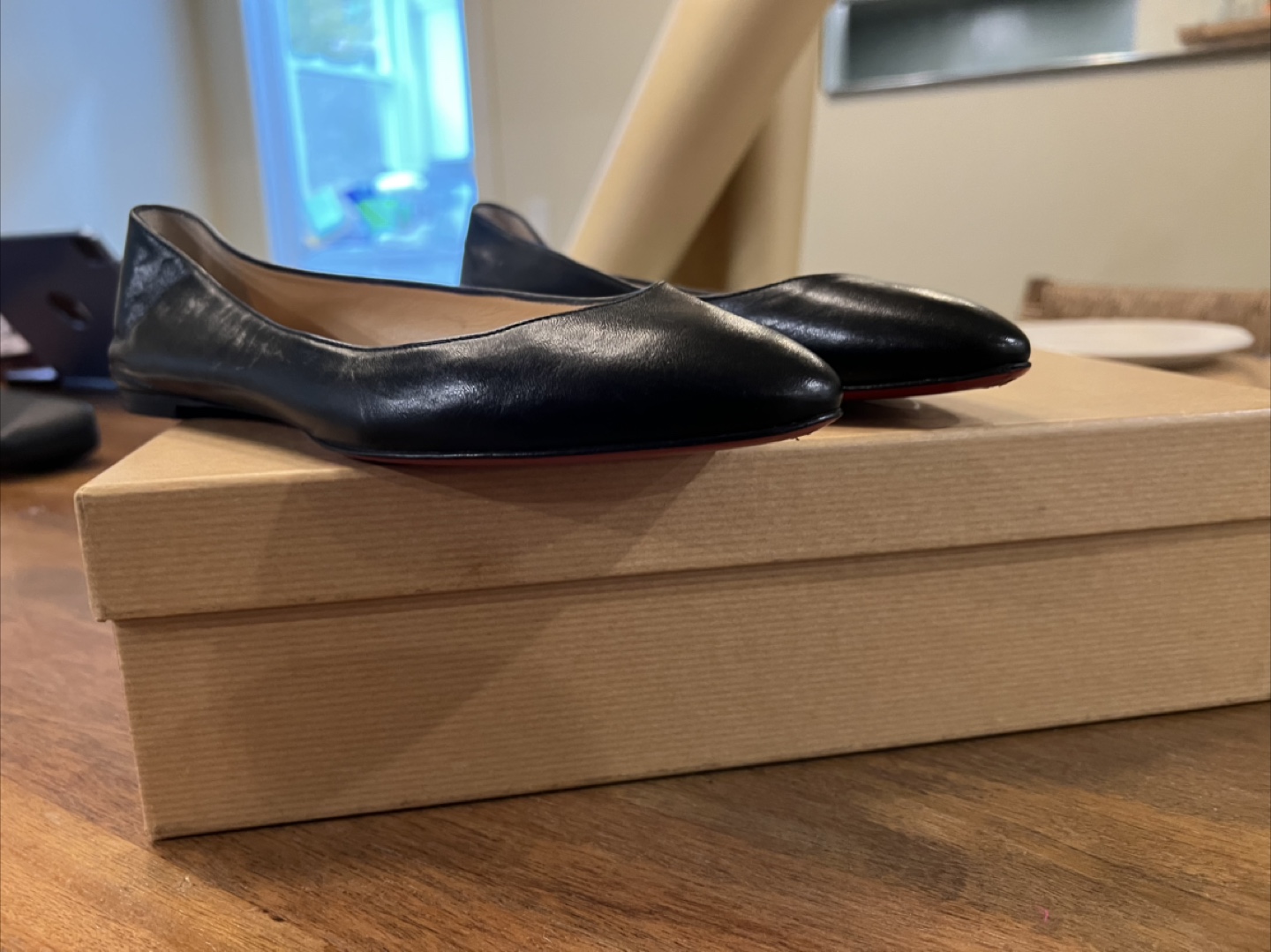Christian Louboutin Black Leather Ballet Flats - photo 3