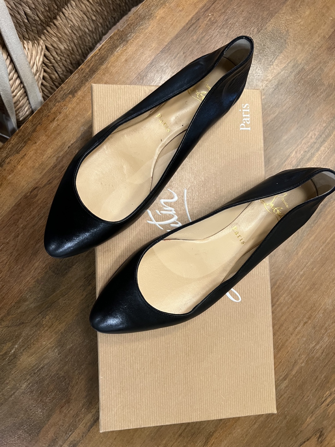 Christian Louboutin Black Leather Ballet Flats - photo 2