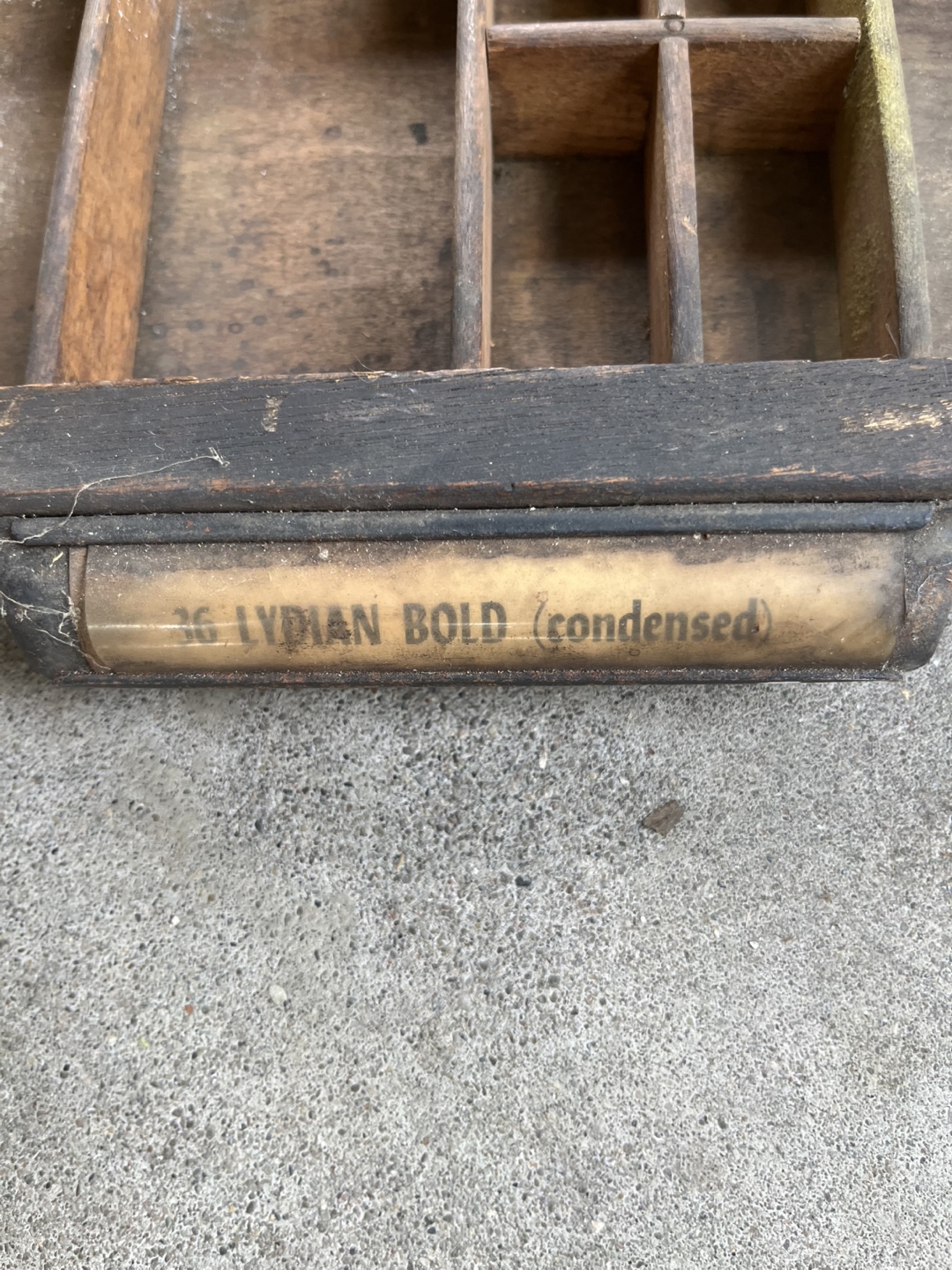 Vintage Wooden Letterpress Tray - 36 Lydian Bold