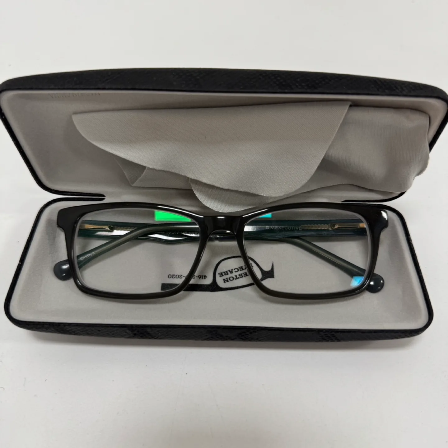 G.V Executive Eyeglasses – Modern GXV55a Grey Frame with Case thumbnail