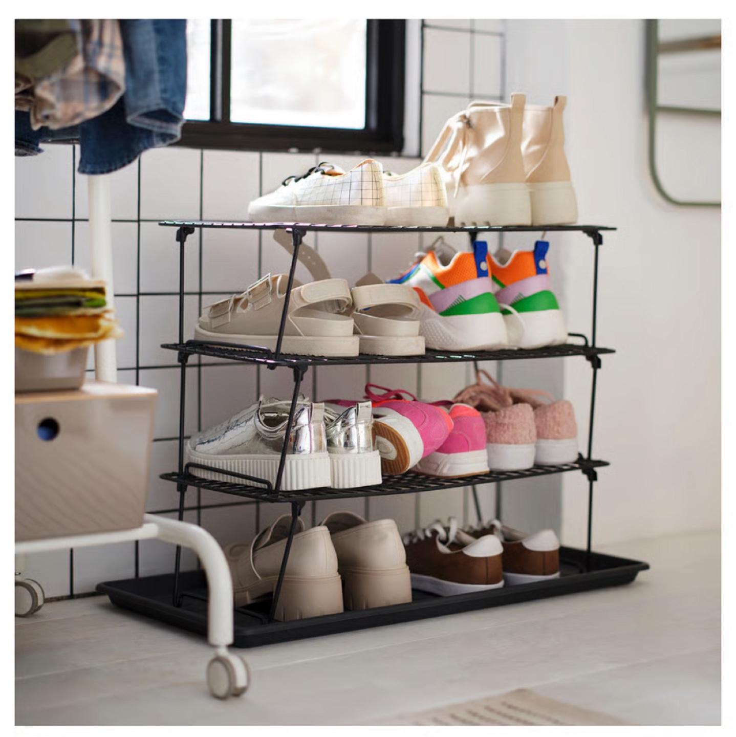 IKEA Grejig stackable shoe rack in grey - photo 4