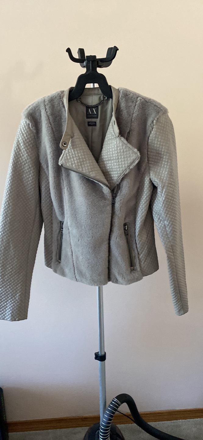 Armani Exchange Faux Fur Moto Jacket - sz small