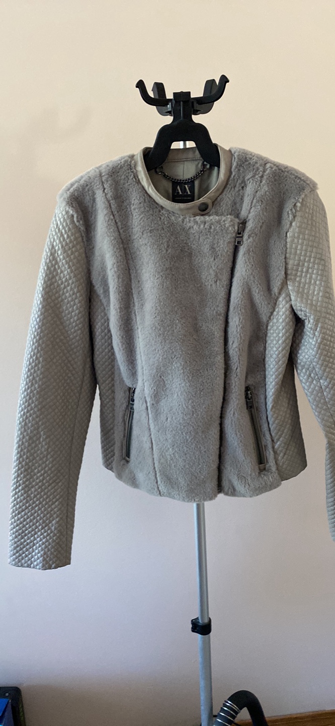 Armani Exchange Faux Fur Moto Jacket - sz small - photo 2