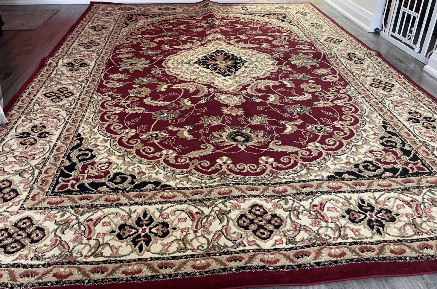 Elegant Red and Beige Area Rug - photo 5