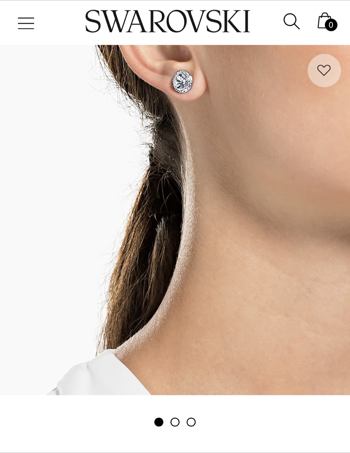 Swarovski White Stud Earrings with Box - photo 3